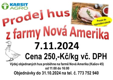 Prodej hus z farmy Nová Amerika