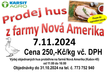 Prodej hus z farmy Nová Amerika